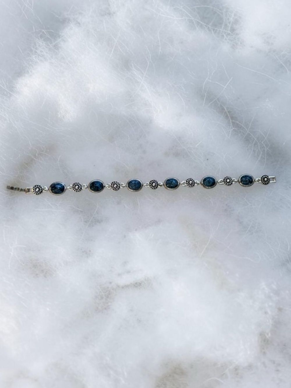 🫶🏻 Blue Lapis Lazuli Stone Silver Bracelet